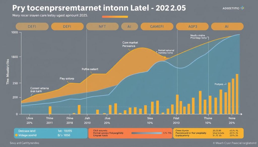 Аналитическая диаграмма тенденций криптовалютного рынка 2025 года с ключевыми секторами роста Аналитическая диаграмма тенденций криптовалютного рынка 2025 года с ключевыми секторами роста
